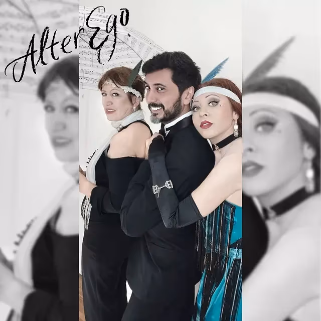 Elenco de AlterEgo, teatro musical, con Eva McCat